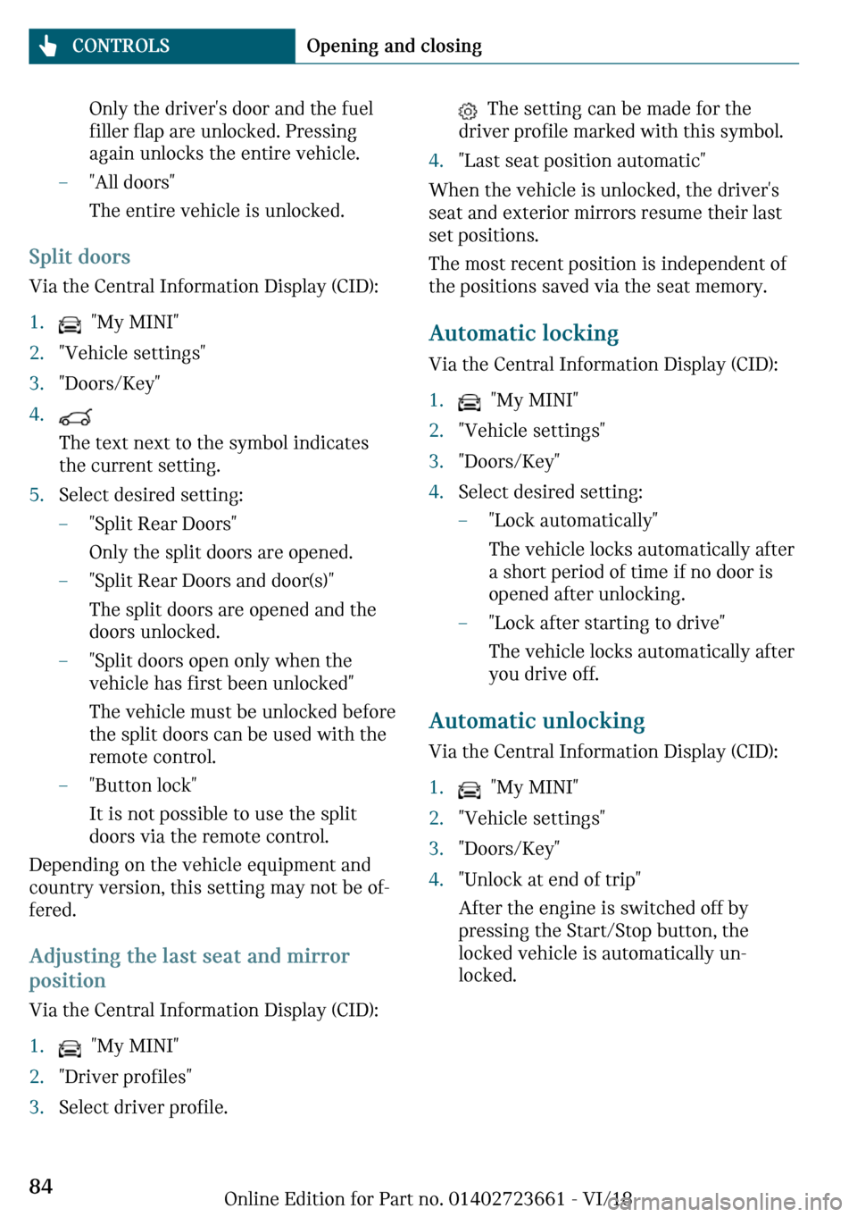 MINI Clubman 2019 Manual Online �O�n�
