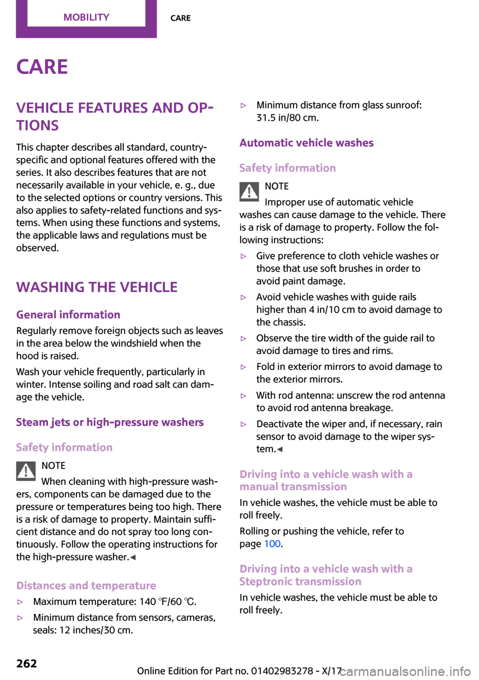 MINI Clubman 2018  Owners Manual �C�a�r�e�V�e�h�i�c�l�e��f�e�a�t�u�r�e�s��a�n�d��o�p