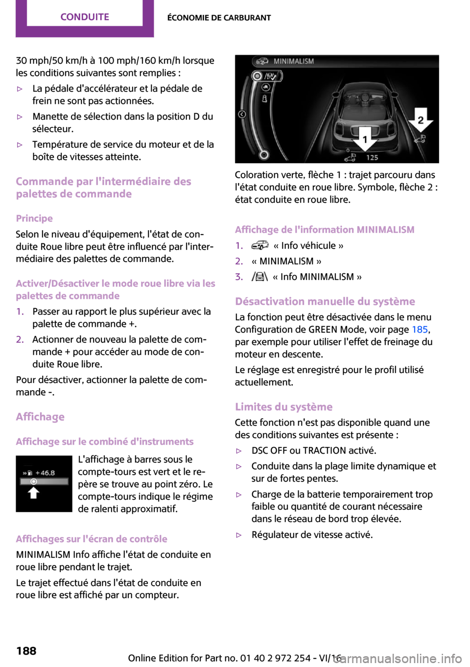 MINI Clubman 2016  Manuel du propriétaire (in French) �3�0� �m�p�h�/�5�0� �k�m�/�h� �