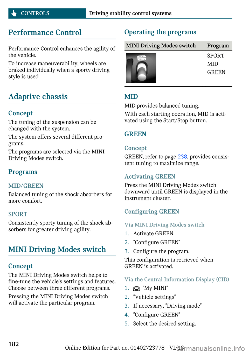 MINI Convertible 2019  Owners Manual �\�