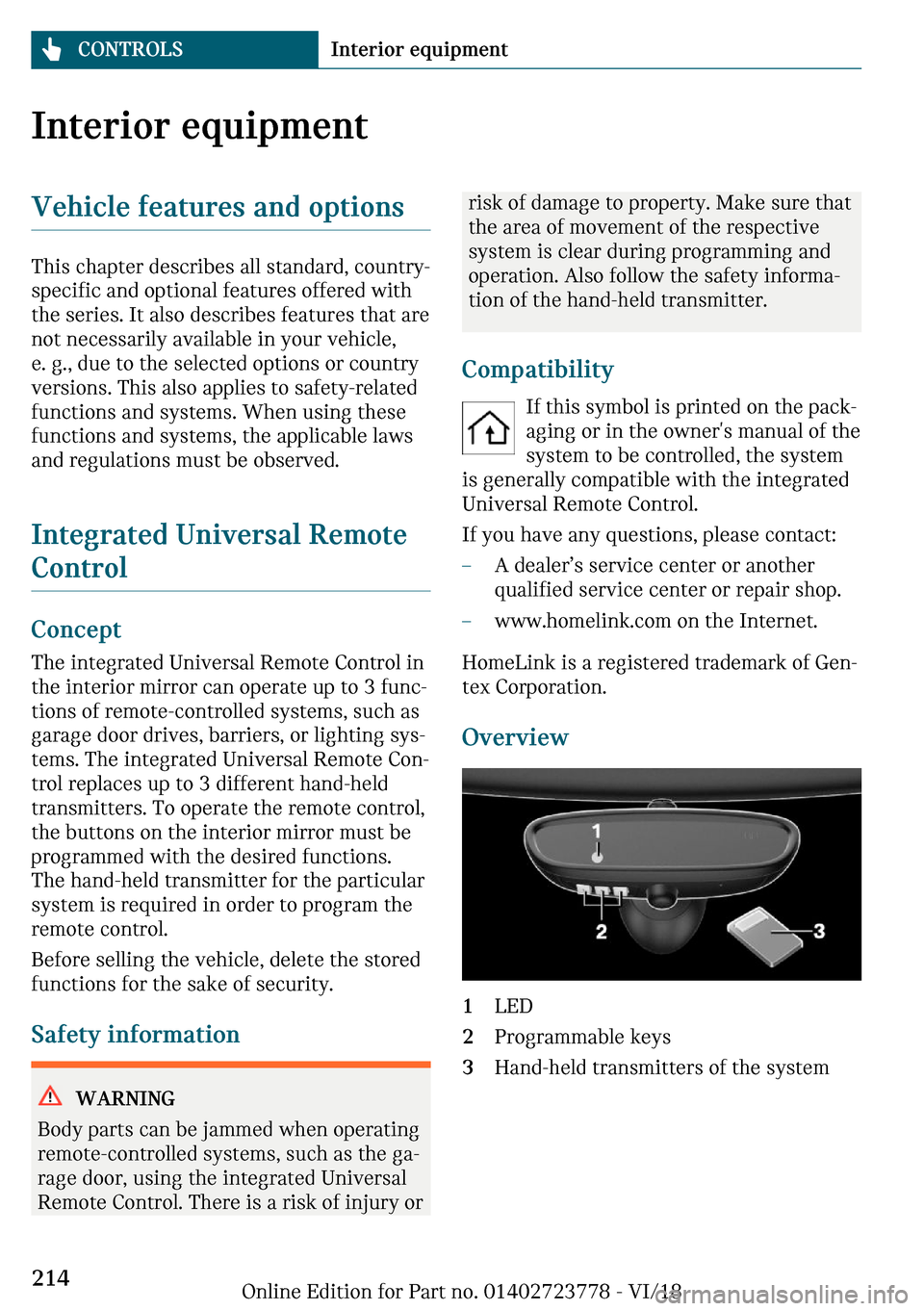 MINI Convertible 2019  Owners Manual �-�n�