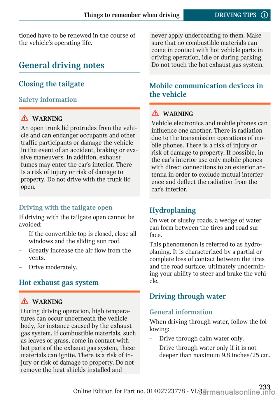 MINI Convertible 2019  Owners Manual �