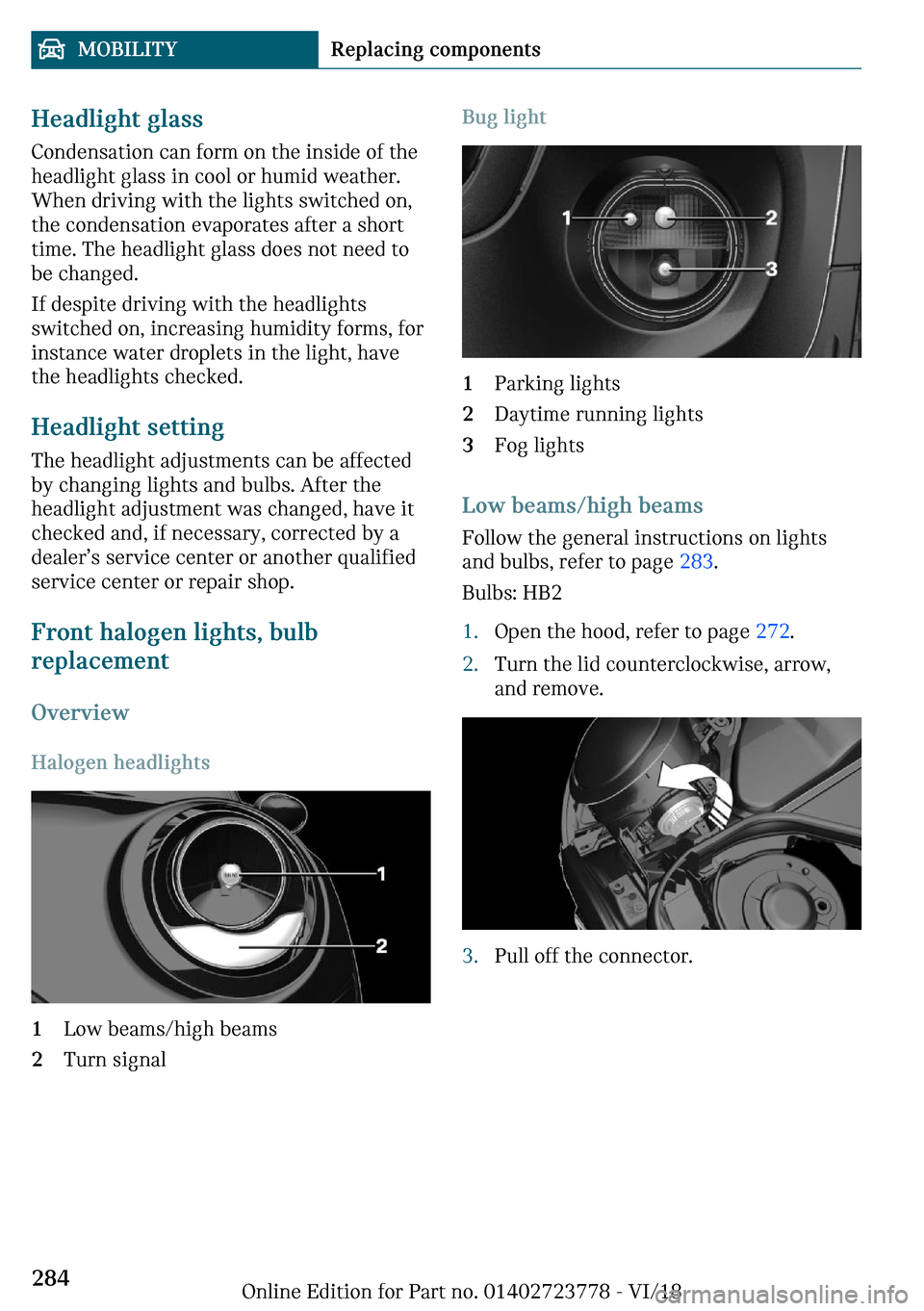 MINI Convertible 2019  Owners Manual �*�