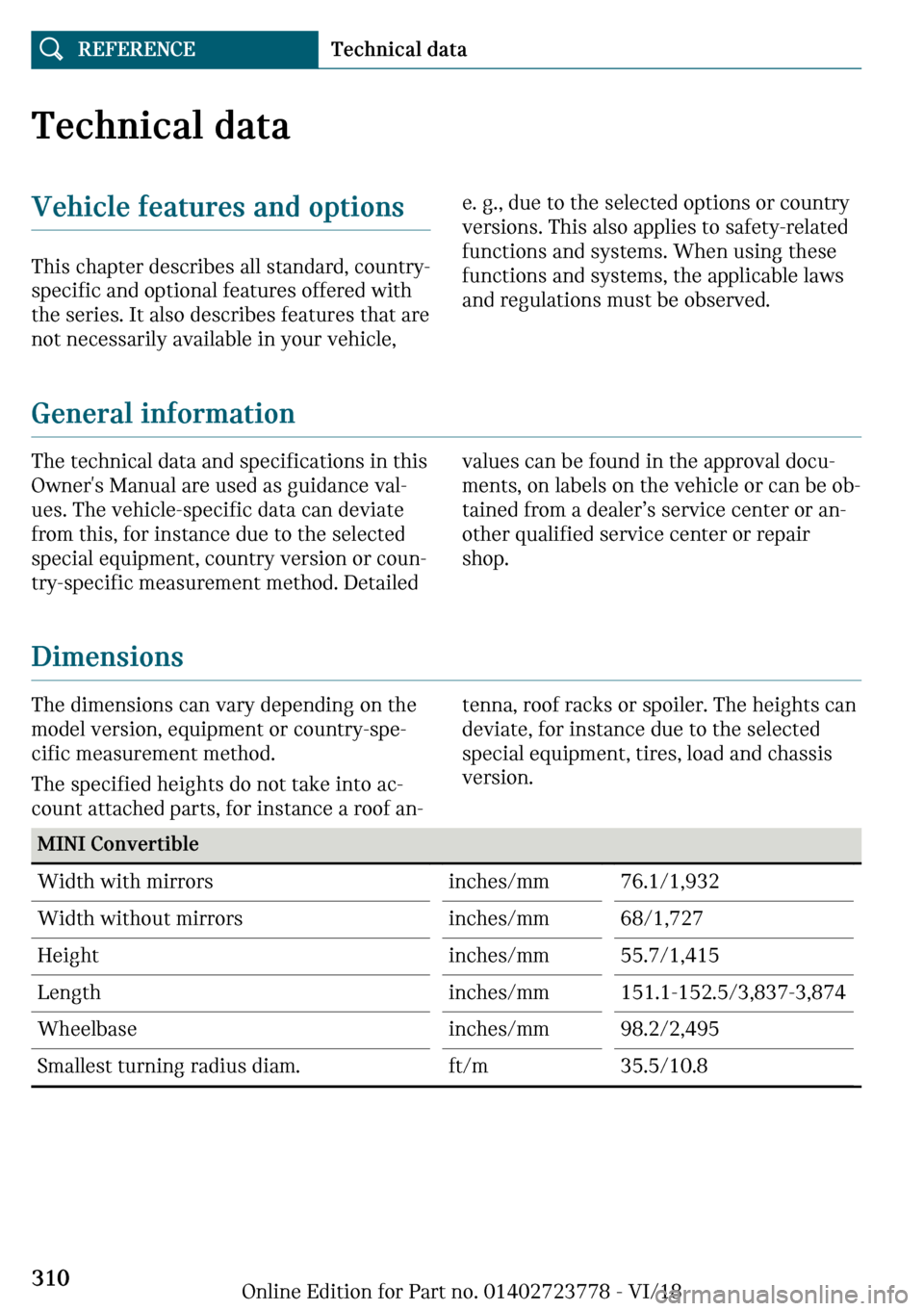 MINI Convertible 2019  Owners Manual �m�