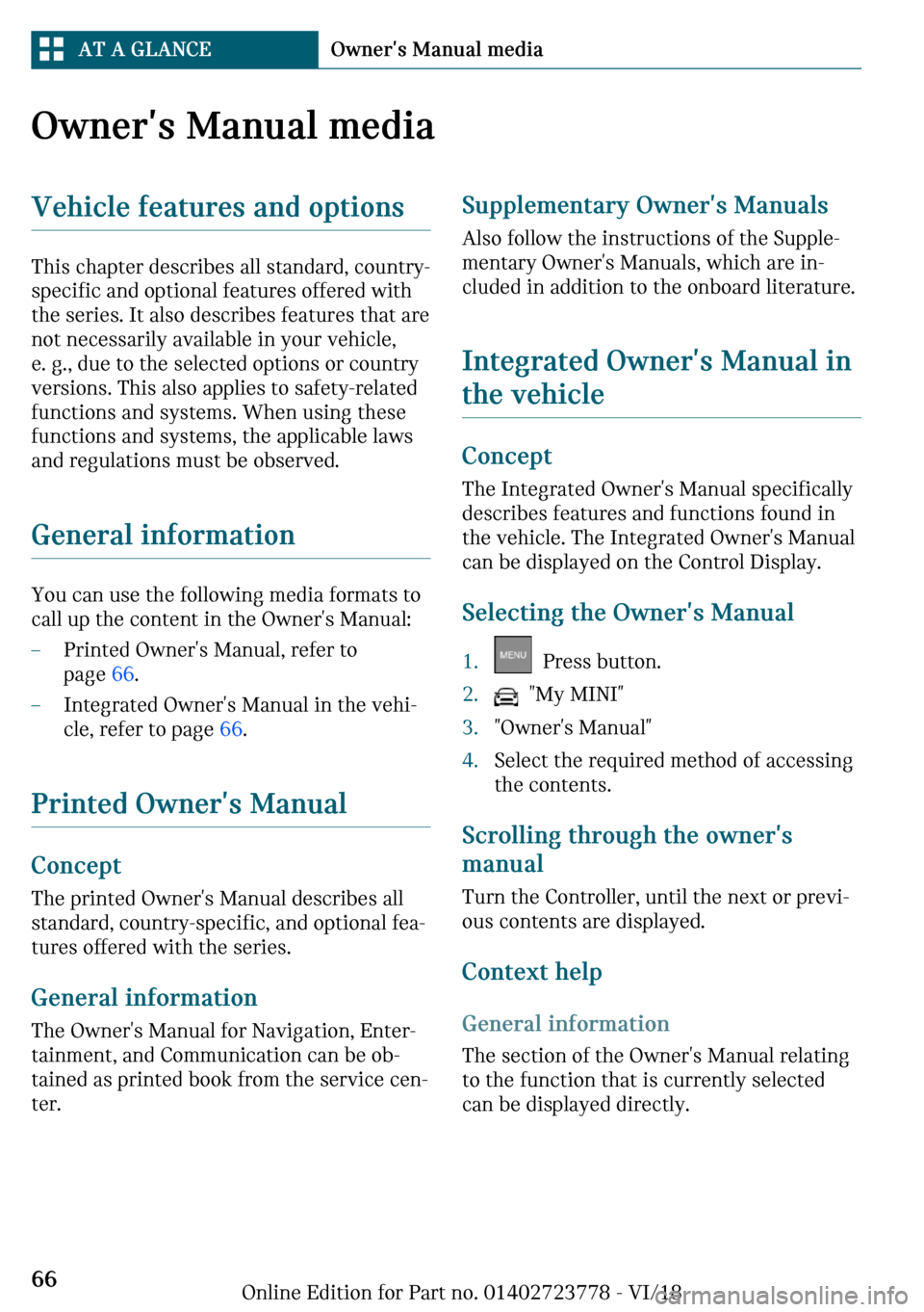 MINI Convertible 2019 Repair Manual �O
�n�