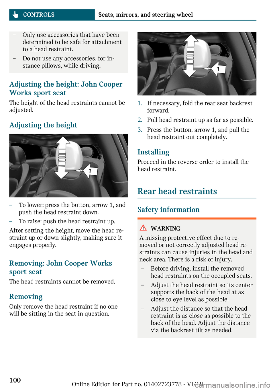 MINI Convertible 2019 Owners Manual 