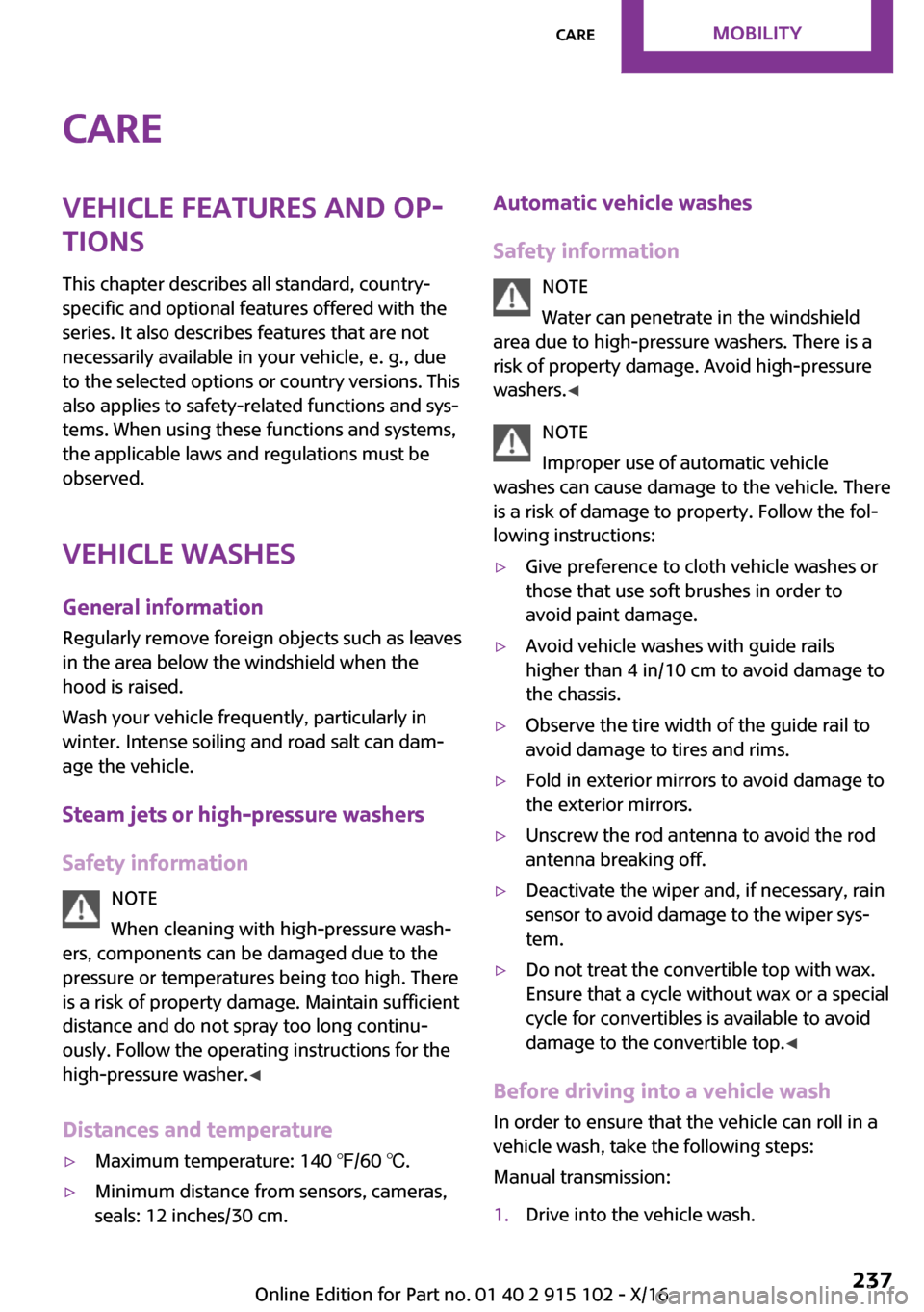 MINI Convertible 2017  Owners Manual �C�a�r�e�V�e�h�i�c�l�e��f�e�a�t�u�r�e�s��a�n�d��o�p