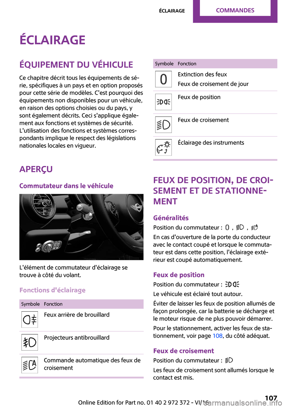 MINI Convertible 2016  Manuel du propriétaire (in French) �