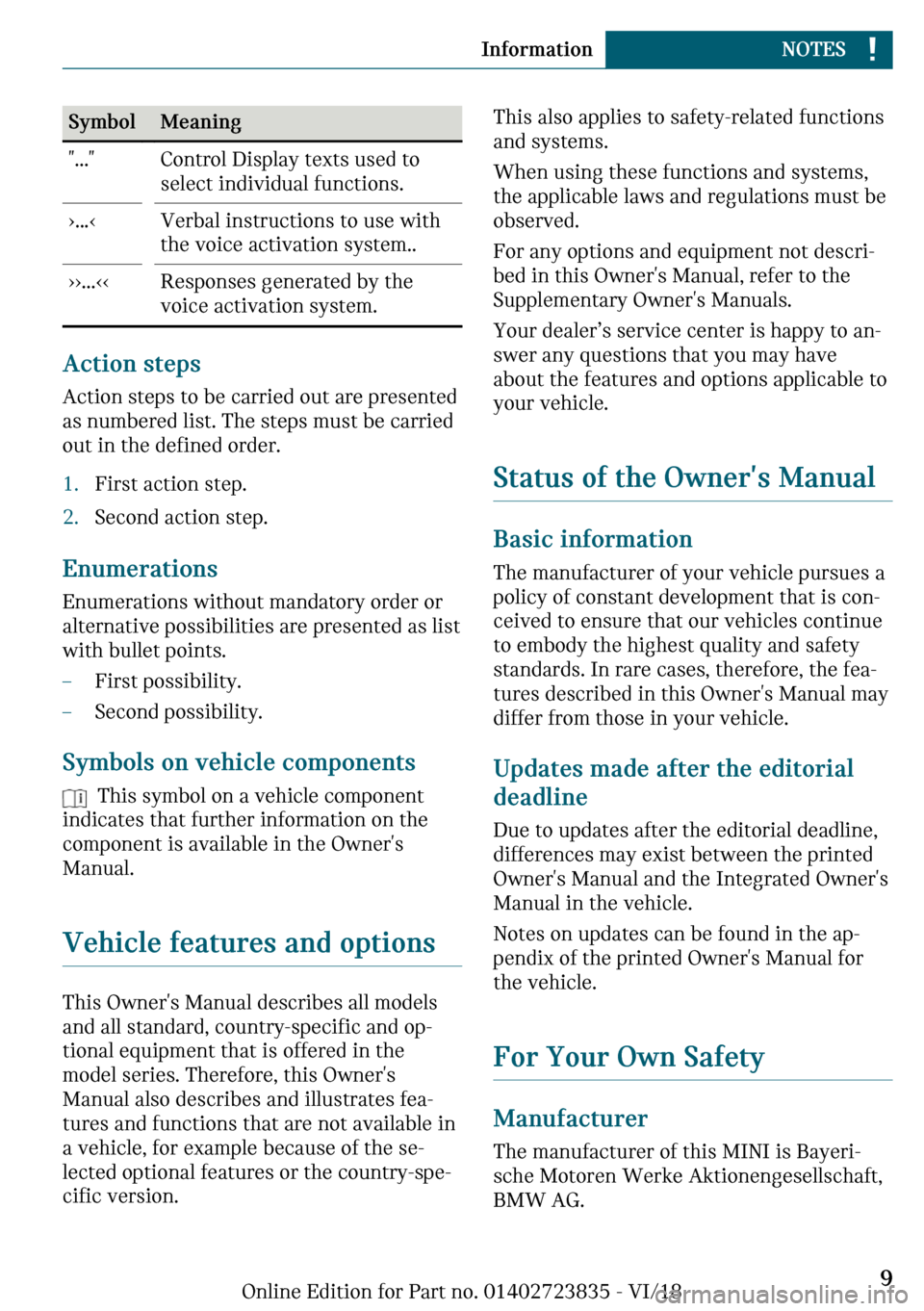 MINI Countryman 2019  Owners Manual �d�m�b�