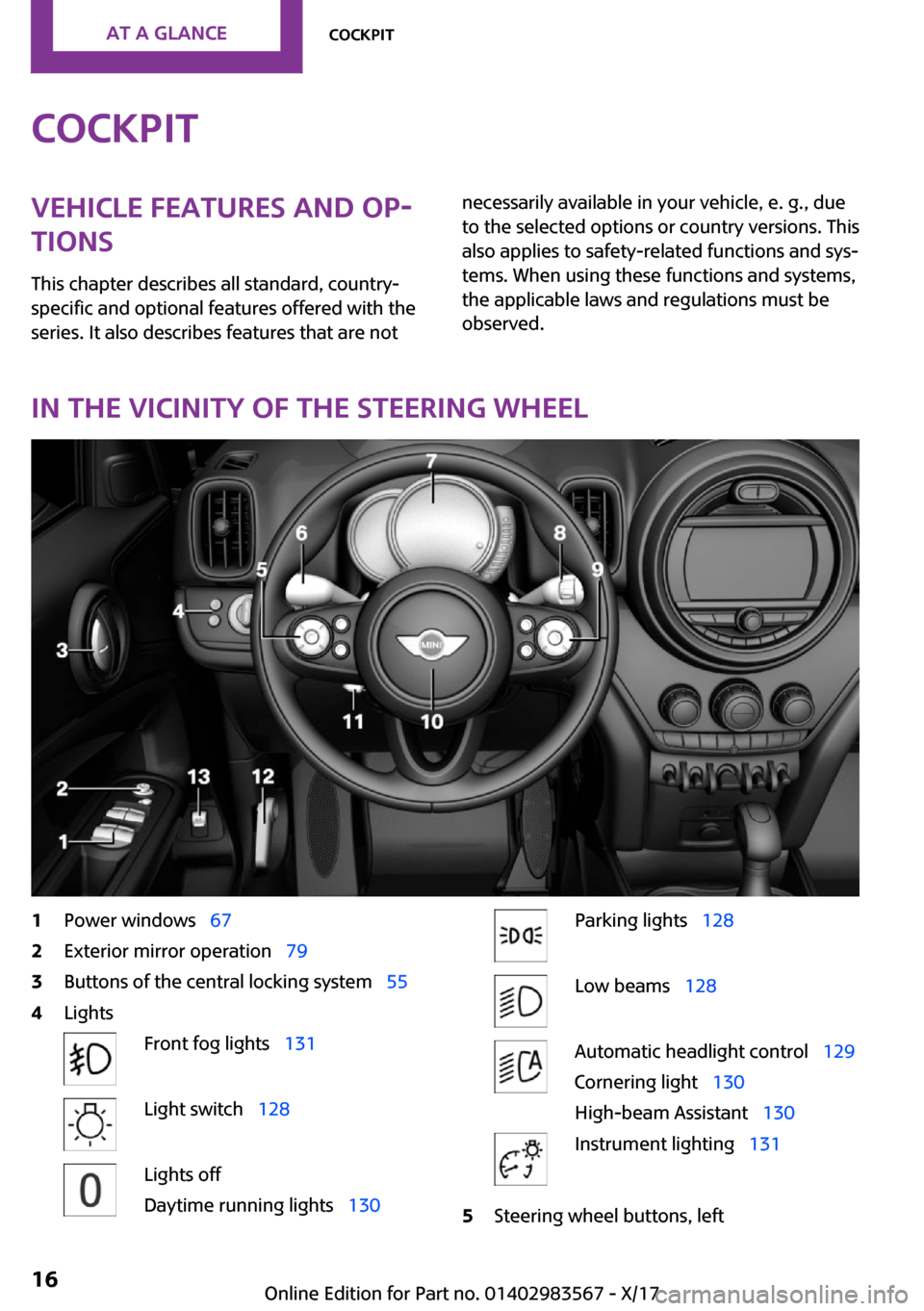 MINI Countryman 2018 User Guide �C�o�c�k�p�i�t�V�e�h�i�c�l�e��f�e�a�t�u�r�e�s��a�n�d��o�p