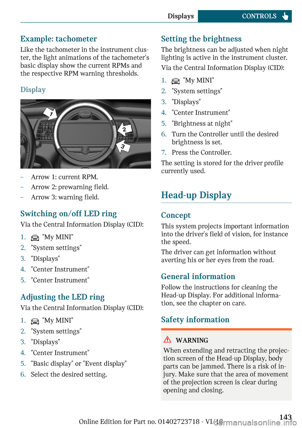 MINI Hardtop 2 Door 2019  Owners Manual �C�