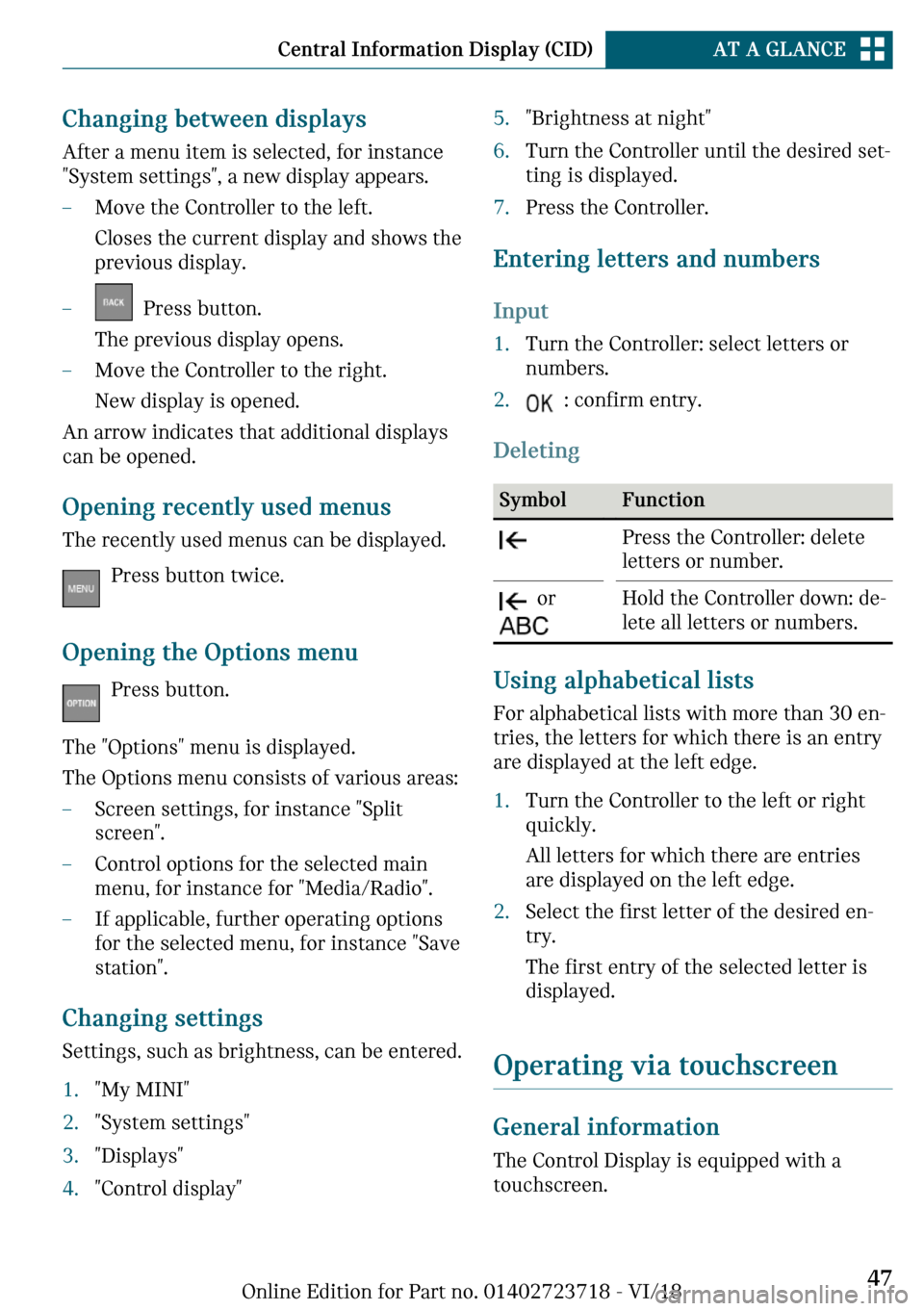MINI Hardtop 2 Door 2019 Service Manual �C�