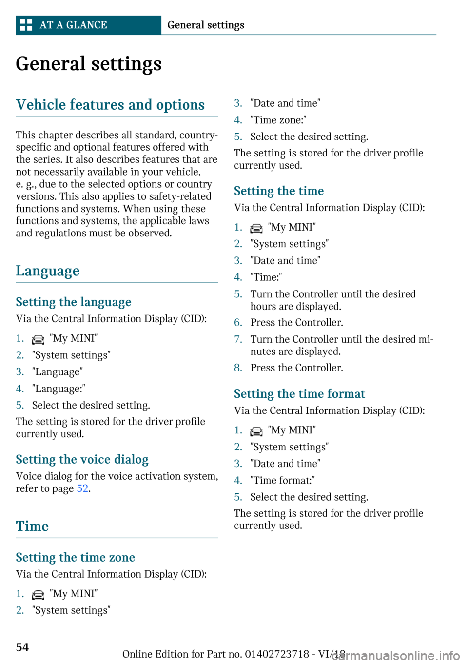 MINI Hardtop 2 Door 2019 Workshop Manual �G�