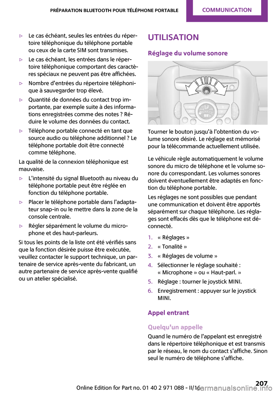MINI Paceman 2016  Manuel du propriétaire (in French) 