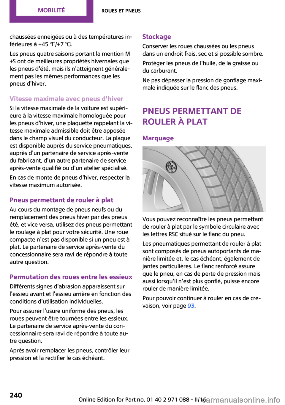MINI Paceman 2016  Manuel du propriétaire (in French) �c�h�a�u�s�s�é�e�s� �e�n�n�e�i�g�é�e�s� �o�u� �