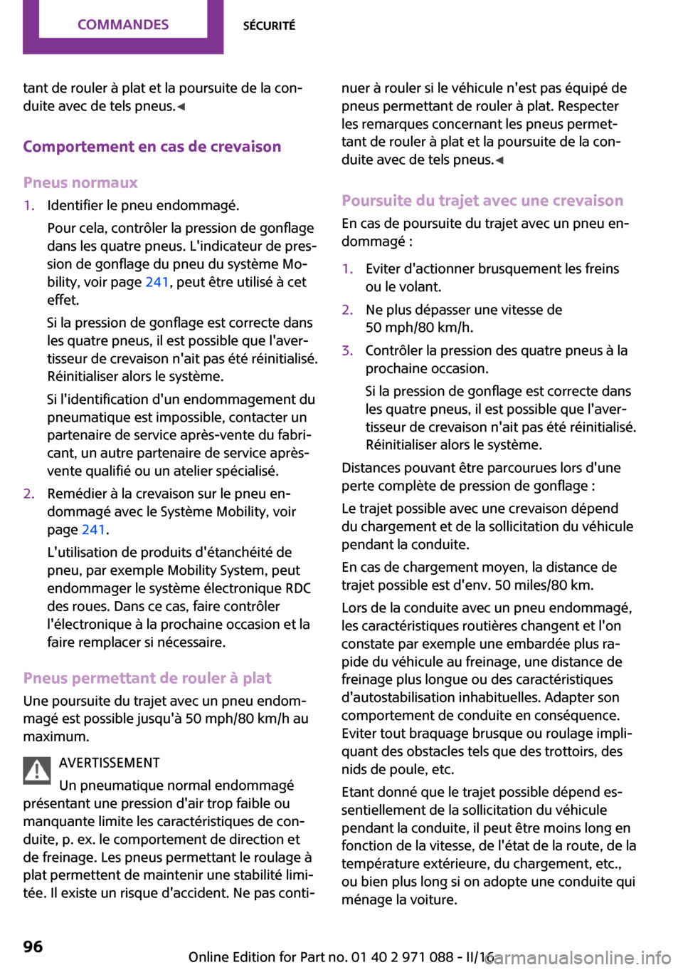 MINI Paceman 2016  Manuel du propriétaire (in French) �t�a�n�t� �d�e� �r�o�u�l�e�r� �