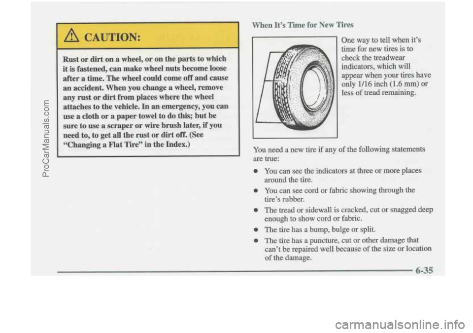 OLDSMOBILE CUTLASS 1997 Owners Manual When Its Time for New Tires
ProCarManuals.com OLDSMOBILE CUTLASS 1997 Owners Manual When Its Time for New Tires
ProCarManuals.com