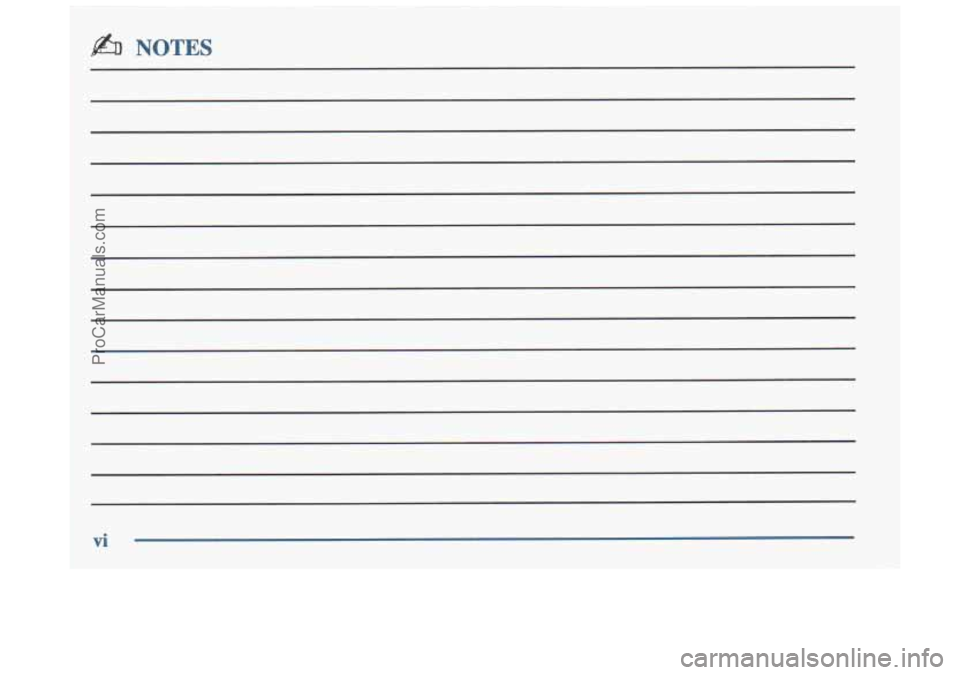 OLDSMOBILE CUTLASS 1997  Owners Manual b NOTES 
vi 
ProCarManuals.com 