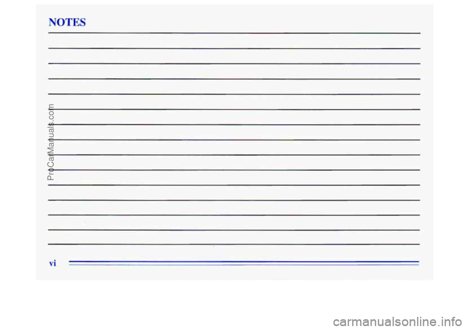 OLDSMOBILE SILHOUETTE 1996  Owners Manual NOTES 
vi 
ProCarManuals.com 