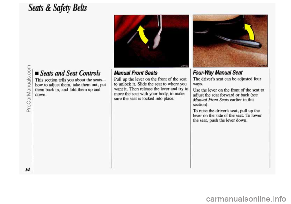 OLDSMOBILE SILHOUETTE 1993 User Guide Seats & Safety Belts
14
Seats and Seat Controls
This section tells you about the seats-
how to adjust them, take them out, put
them back
in, and fold them up and
down.
Manual Fmnt OLDSMOBILE SILHOUETTE 1993 User Guide Seats & Safety Belts
14
Seats and Seat Controls
This section tells you about the seats-
how to adjust them, take them out, put
them back
in, and fold them up and
down.
Manual Fmnt