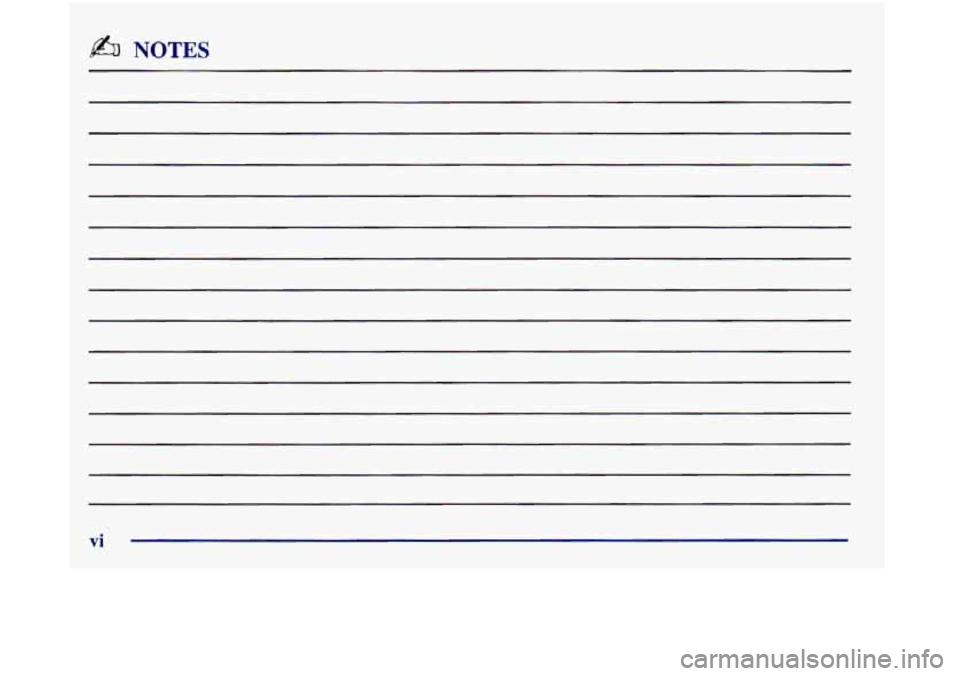 Oldsmobile Aurora 1998  s User Guide b NOTES 
vi  