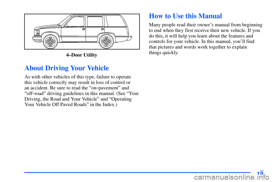 Oldsmobile Bravada 2002  Owners Manuals vii
4±Door Utility 
