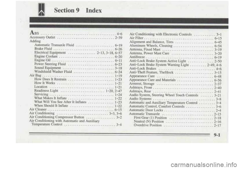 Oldsmobile Cutlass Supreme 1995 Owners Manuals i Oldsmobile Cutlass Supreme 1995 Owners Manuals i