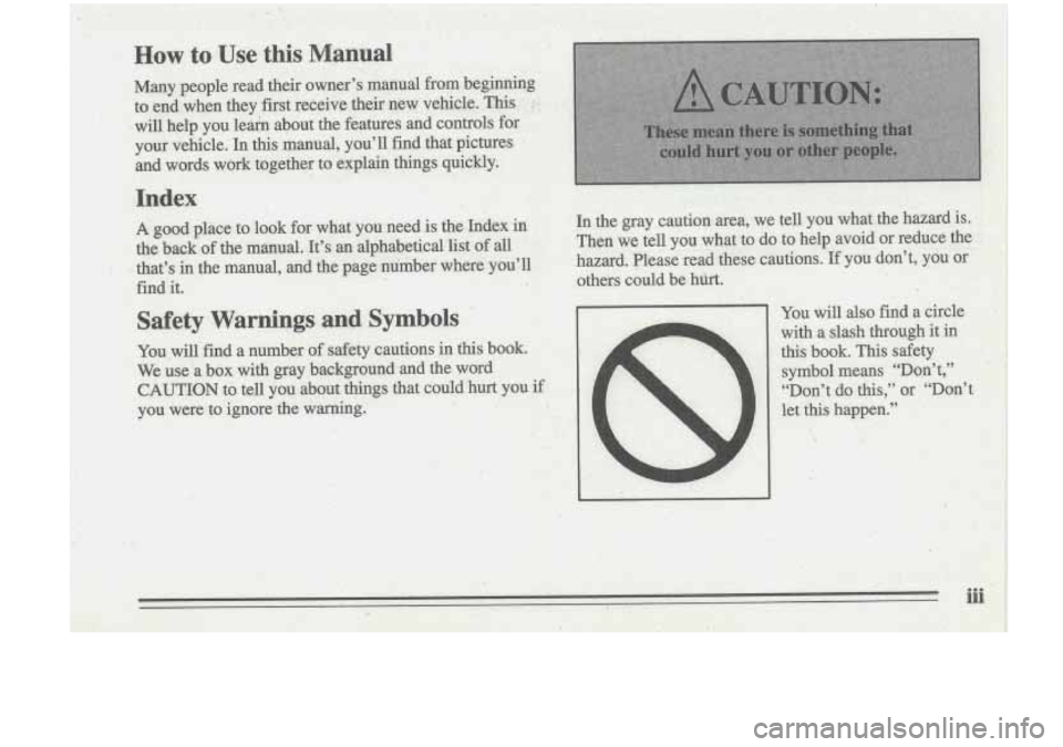 Oldsmobile Cutlass Supreme 1995 Owners Manuals I Oldsmobile Cutlass Supreme 1995 Owners Manuals I