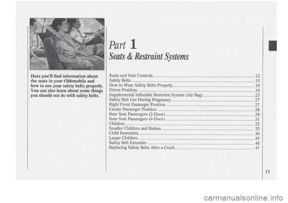 Oldsmobile Cutlass Supreme 1994  s User Guide I 
Part  