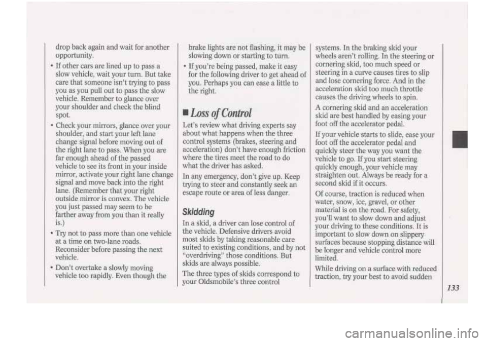 Oldsmobile Cutlass Supreme 1994 Owners Manuals 133 Oldsmobile Cutlass Supreme 1994 Owners Manuals 133