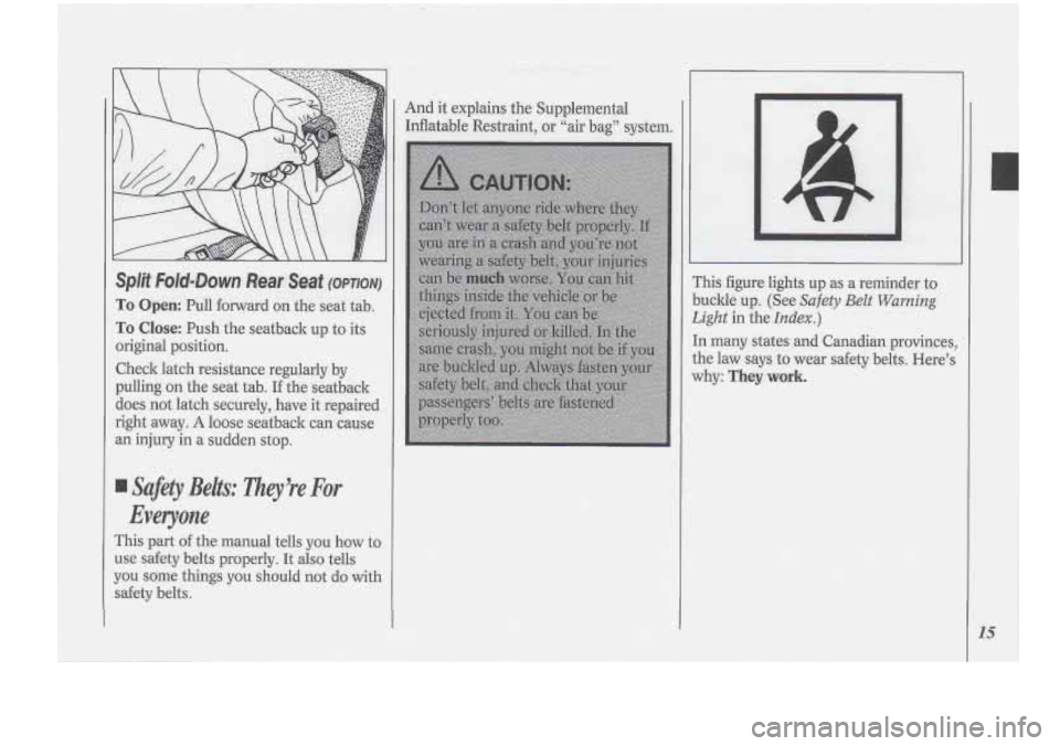 Oldsmobile Cutlass Supreme 1994  s User Guide And it explains the Suppleniental 
Matable, 
Restraint,2 of "air bag system.  