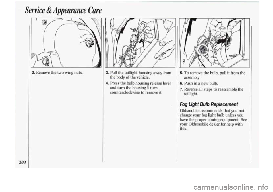 Oldsmobile Cutlass Supreme 1994  Owners Manuals .. I .Service.& Appeurance Care  