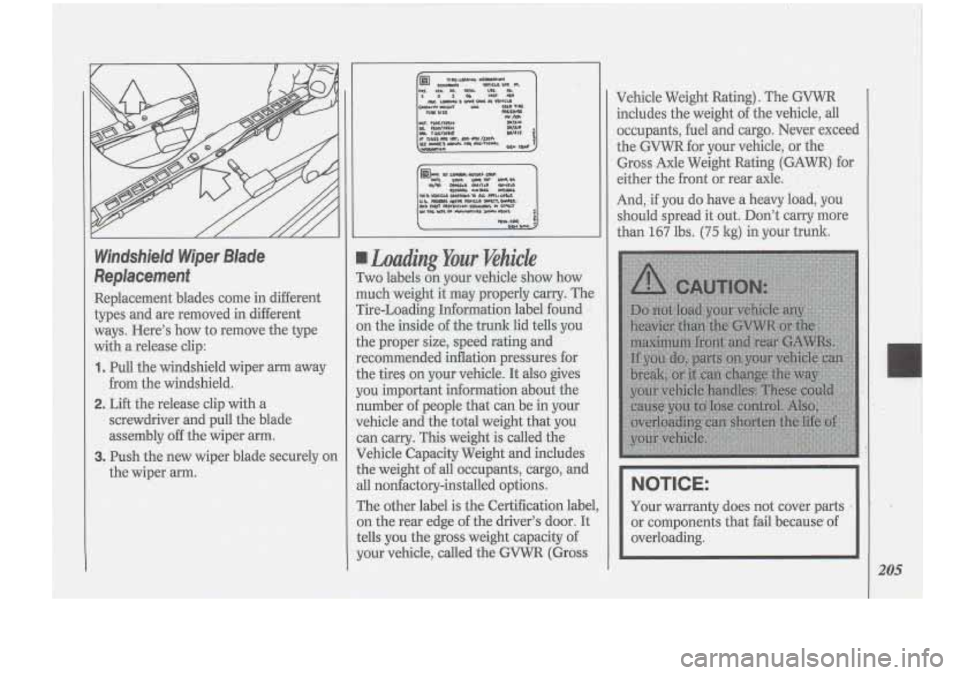 Oldsmobile Cutlass Supreme 1994  Owners Manuals NOTICE: ., 
Your warranty does not mvex parts : 
or components that fd because of 
overloading. 
L 
i  