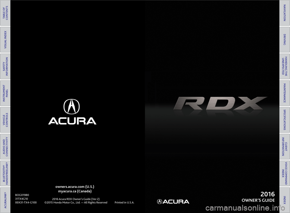 Acura RDX 2016  Owners Guide 
