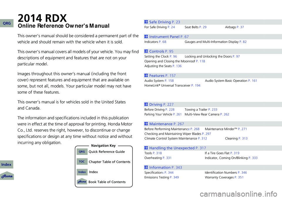 Acura RDX 2014  Owners Manual 