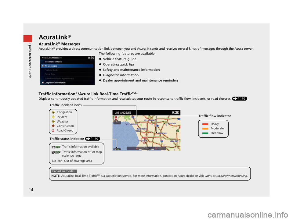 Acura TLX 2019 Navigation Manual 14
Quick Reference GuideAcuraLink®
AcuraLink® Messages
AcuraLink® provides a direct communication link between you and Acura. It sends and receives several kinds of messages through the Acura ser Acura TLX 2019 Navigation Manual 14
Quick Reference GuideAcuraLink®
AcuraLink® Messages
AcuraLink® provides a direct communication link between you and Acura. It sends and receives several kinds of messages through the Acura ser
