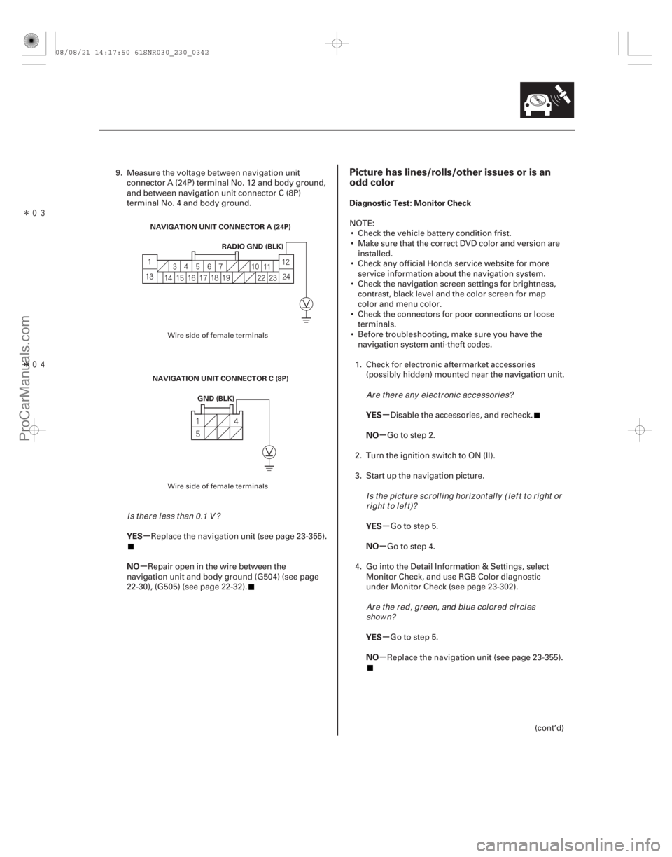 ACURA CSX 2006  Service Repair Manual Î
Î
(##
)

µ
µ µ
µ
µ
µ
µ
µ
YES
NO Diagnostic Test: Monitor Check
YES
NO
YES
NO
YES
NO
Picture has lines/rolls/other issues or is