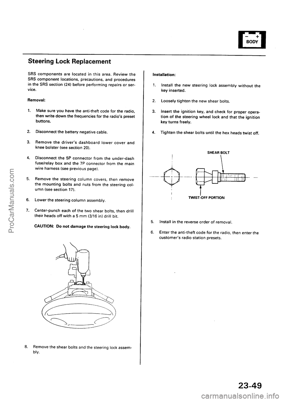 ACURA EL 1997 Service Repair Manual ProCarManuals.com ACURA EL 1997 Service Repair Manual ProCarManuals.com