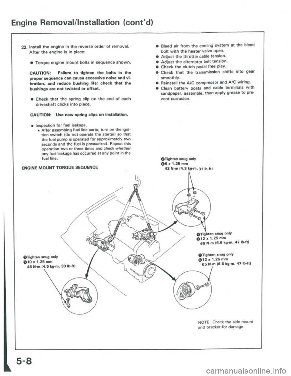 ACURA INTEGRA 1986 Service Service Manual ACURA INTEGRA 1986 Service Service Manual