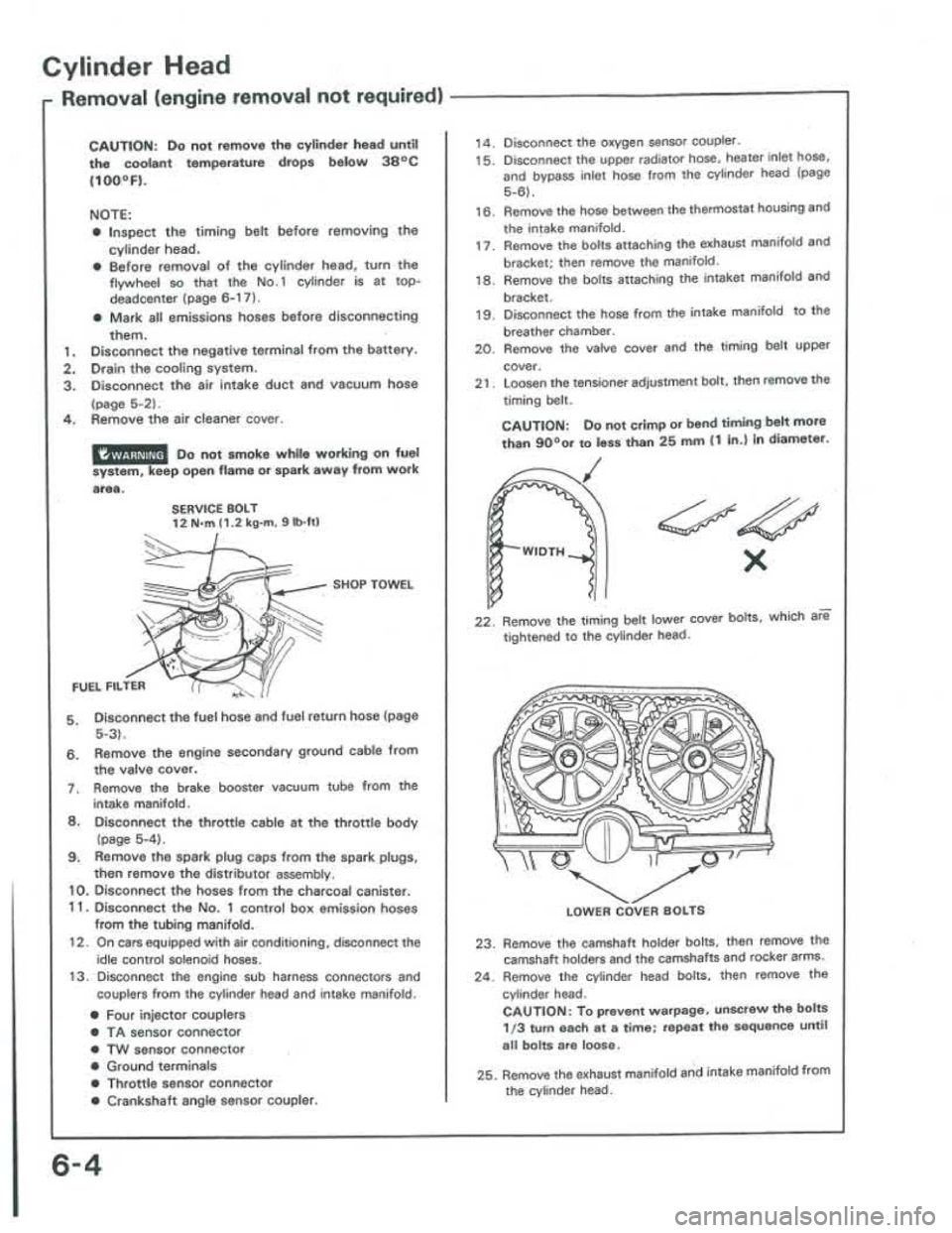 ACURA INTEGRA 1986 Service Service Manual ACURA INTEGRA 1986 Service Service Manual