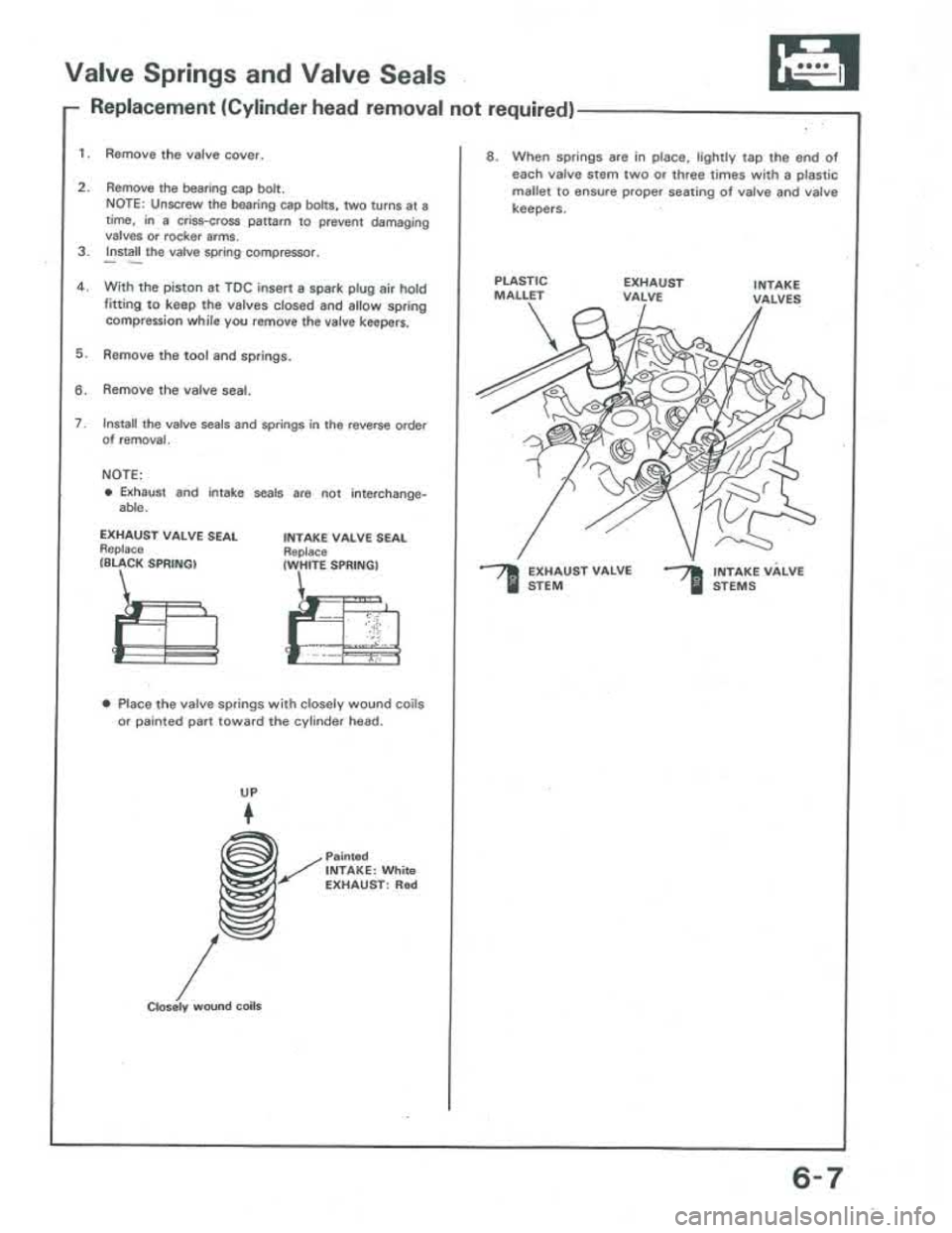 ACURA INTEGRA 1986 Service Workshop Manual ACURA INTEGRA 1986 Service Workshop Manual