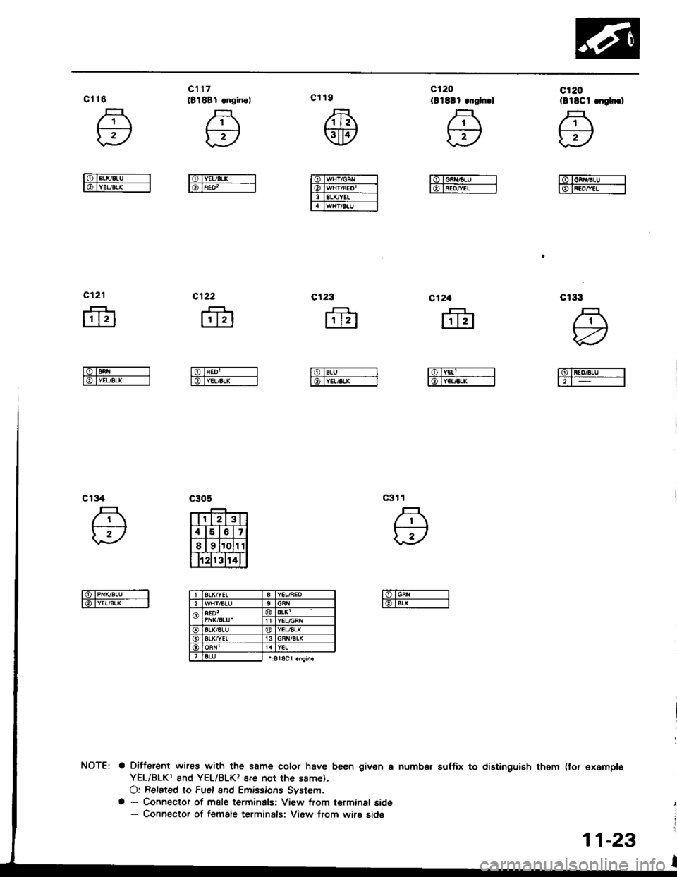 ACURA INTEGRA 1994  Service Repair Manual c119
A
RP
16lwHiffiN----f
l@ lwHrnco I| 3 laL&YEr IfrlwHrEru ---
ct 20
l8lSBt.nglnrl
ET
l6TciN-6LU-----loliEo/YEi----.
cr20(Bl8Cl .ngln l
F,-f.
\?
l6-ltR,iEit----l@ IiEp/YcL I
cr33
A
.2
|o lhEo/8llJ 
