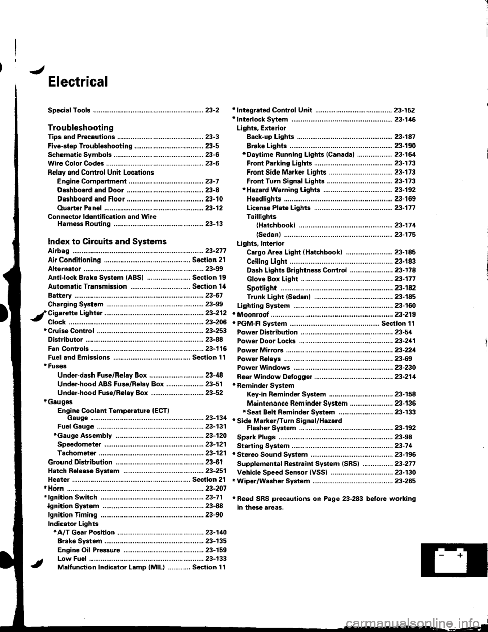ACURA INTEGRA 1998 Service Manual PDF J
Electrical
Speciaf Toofs ..........................23-2
Troubleshooting
Tips 8nd Precautions .......................,..,.,.,.,.,......,..., 23-3
Five-step Troubleshooting ............,......,.,.,... ACURA INTEGRA 1998 Service Manual PDF J
Electrical
Speciaf Toofs ..........................23-2
Troubleshooting
Tips 8nd Precautions .......................,..,.,.,.,.,......,..., 23-3
Five-step Troubleshooting ............,......,.,.,...