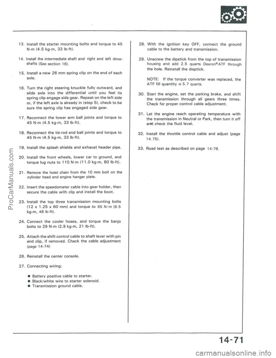 ACURA INTEGRA 1986  Service Repair Manual ProCarManuals.com 