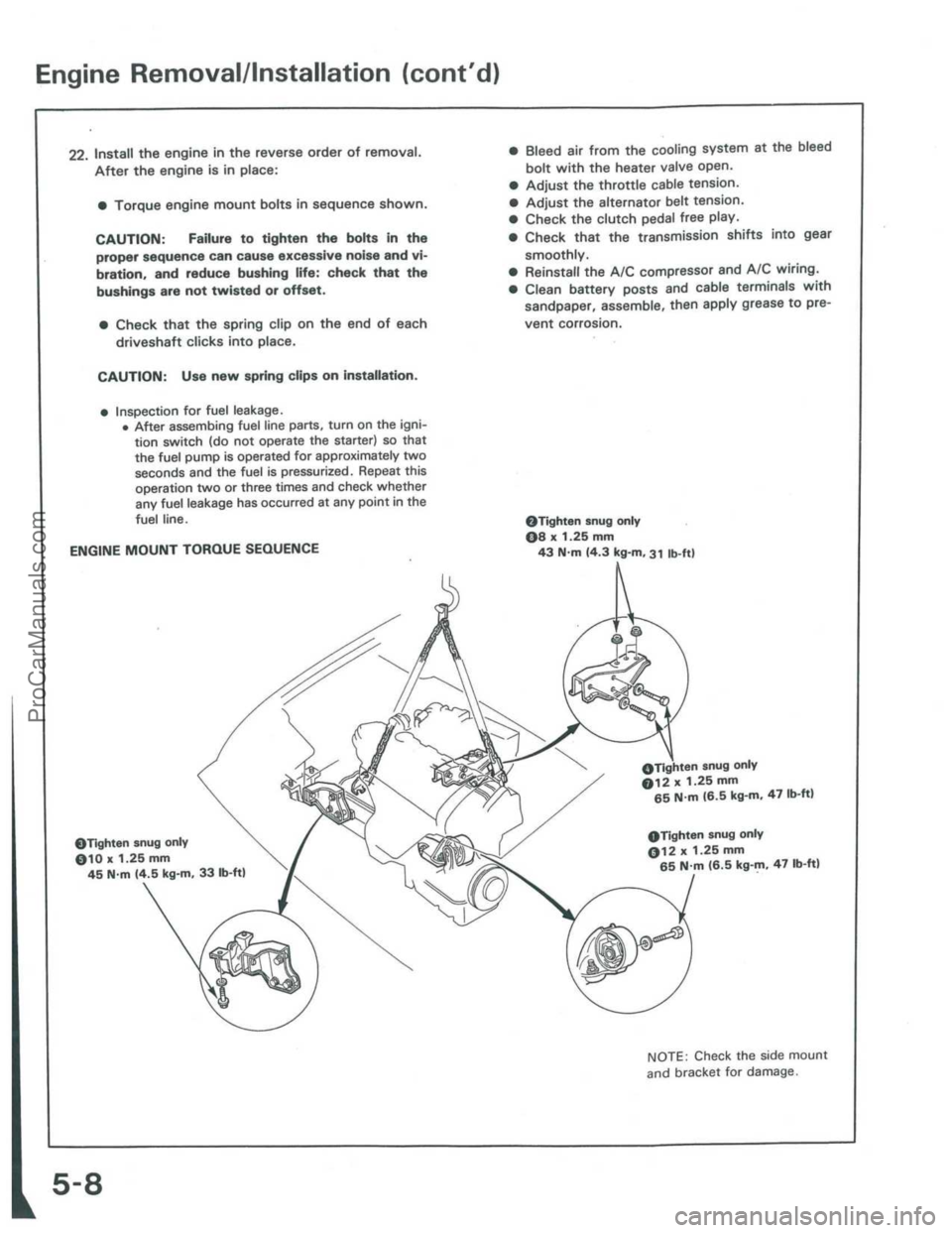 ACURA INTEGRA 1986  Service Service Manual ProCarManuals.com 