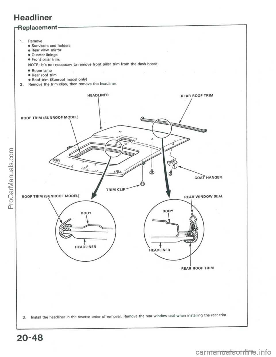ACURA INTEGRA 1986  Service Repair Manual ProCarManuals.com 