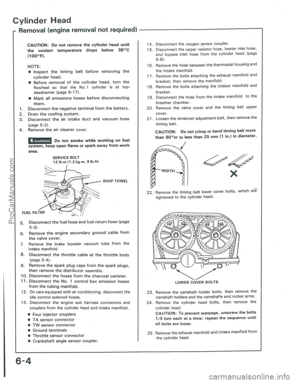 ACURA INTEGRA 1986  Service Service Manual ProCarManuals.com 