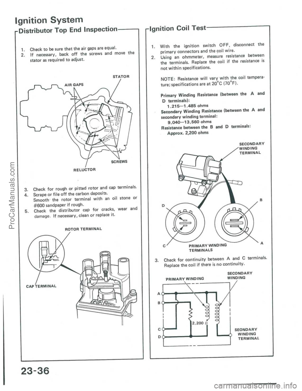 ACURA INTEGRA 1986  Service Repair Manual ProCarManuals.com 