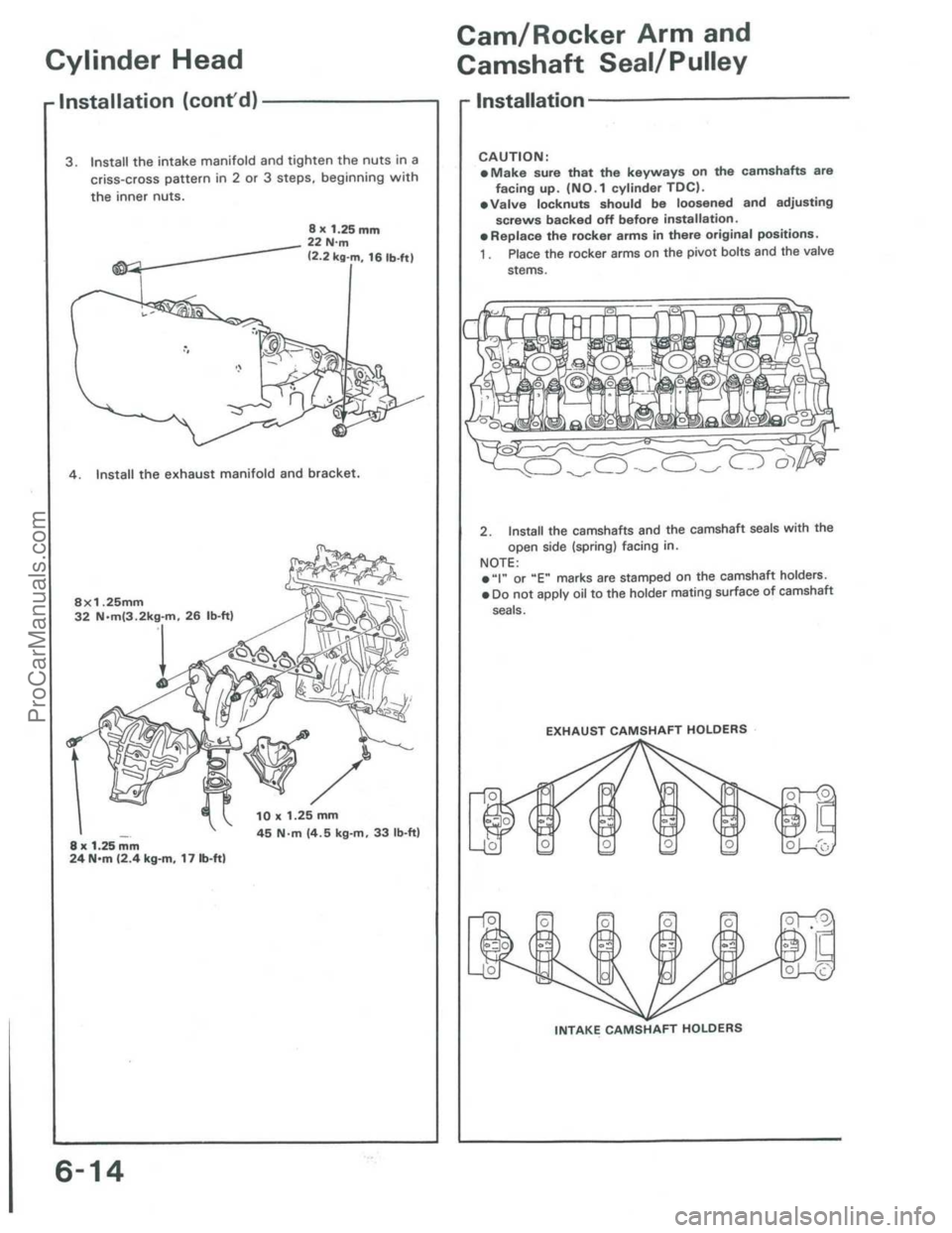 ACURA INTEGRA 1986  Service Workshop Manual ProCarManuals.com 