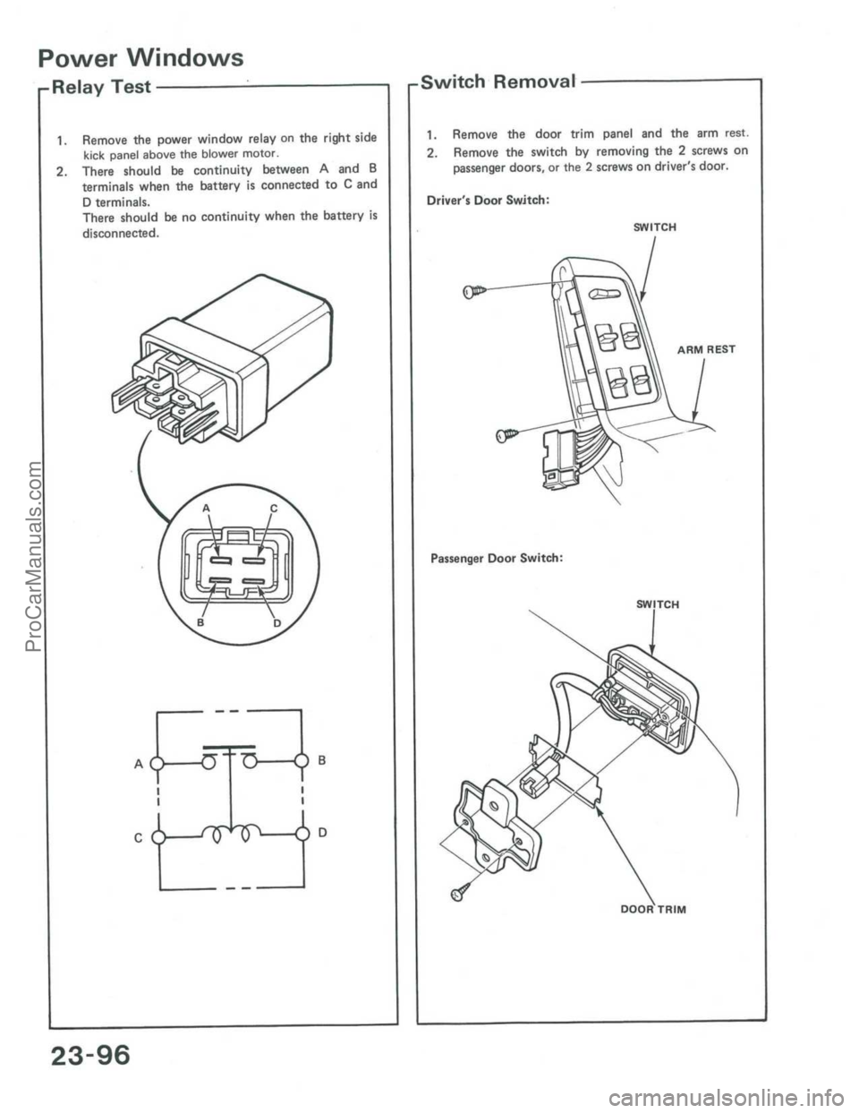 ACURA INTEGRA 1986  Service Repair Manual ProCarManuals.com 